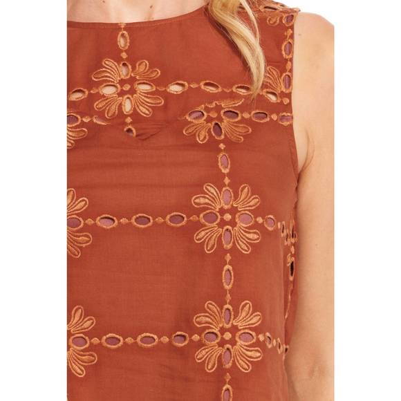 NEW EVA FRANCO carrie cotton eyelet top in sedona - Picture 5 of 5
